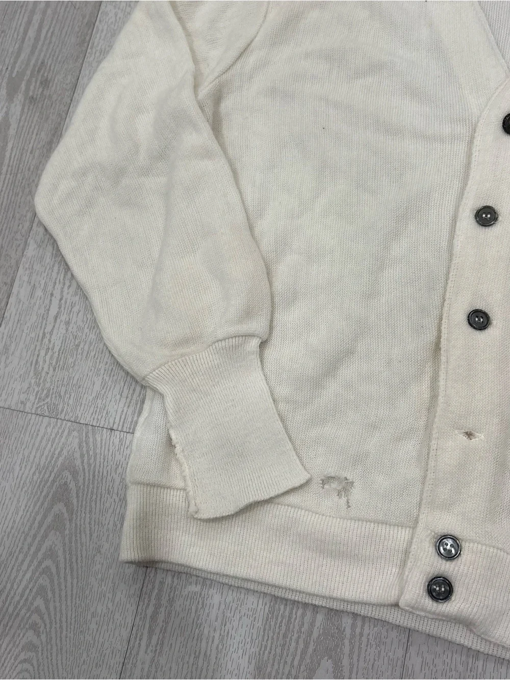 Vintage Izod Lacoste Knit Cardigan (White / Cream) NO TAG check measurements.